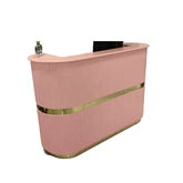 Modern Pink Reception Desk Salon commercial Furniture Checkout Counter QT01