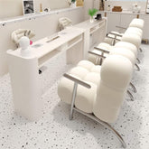 Creamy Mahjong Single sofa chair fiber lambskin chair for SPA Manicure Guest