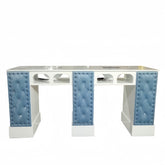 European style Double seat space professional manicure table Nail salon dedicated manicure table Glass table top