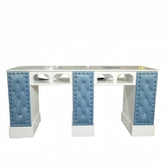 European style Double seat space professional manicure table Nail salon dedicated manicure table Glass table top