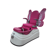 SalonLand Pink Mini Kids Pedicure Chair Butterfly Backrest Design