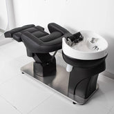 Greenlife ® Hair salon dedicated electric lifting ceramic basin stainless steel flushing bed