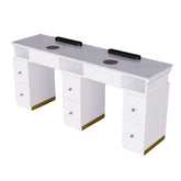 Greenlife® 2-Seat MDF Nail Table P-N202M-2 with XCQ-04 Fan & UV Hole