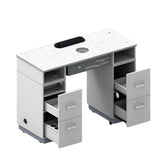 Greenlife® P-N198M Single Nail Table with Fan & UV Hole & Leather Trim