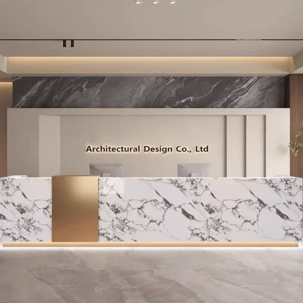 Luxurious Marble Reception Desk with Customizable Design – GreeLife Pre ...
