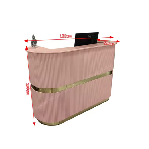 Modern Pink Reception Desk Salon commercial Furniture Checkout Counter QT01