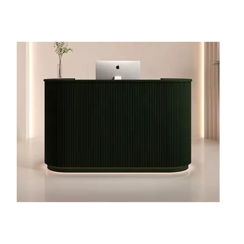 Modern Beauty Salon Checkout Counter LED customizable color barber shop Reception Desk QT08