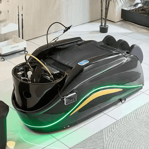 Beauty salon head spa hair washing chair electric Massage black Shampoo Bed A028