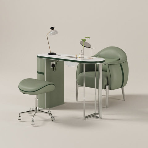 YOOCELL ® Glorall Manicure Table with Manicurist Chair and Guest Stools Chair Whole Set TR1802