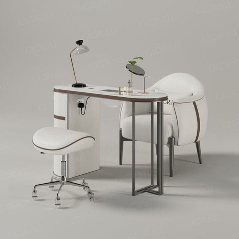 YOOCELL ® Glorall Manicure Table with Manicurist Chair and Guest Stools Chair Whole Set TR1802