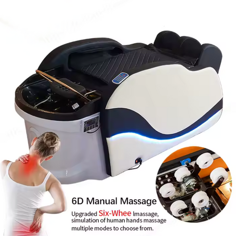 Multifunction Salon Reclining Shampoo Water Therapy Electric Massage Head Spa Bed