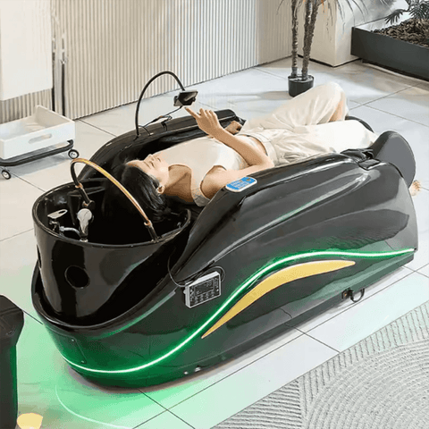 Beauty salon head spa hair washing chair electric Massage black Shampoo Bed A028