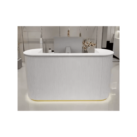 Modern Beauty Salon Reception Desk commercial multiple storage space front Checkout Counter QT06