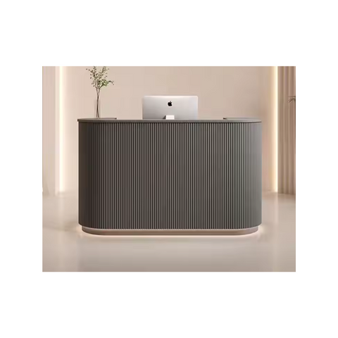 Modern Beauty Salon Checkout Counter LED customizable color barber shop Reception Desk QT08