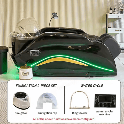 Beauty salon head spa hair washing chair electric Massage black Shampoo Bed A028