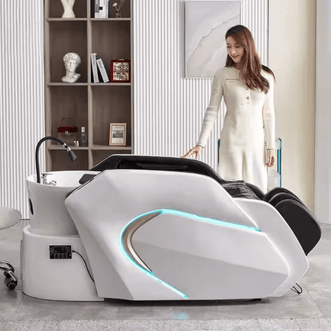 Salon head spa equipment Lay Down Hair Washing chair electric thai Massage Shampoo Bed A19