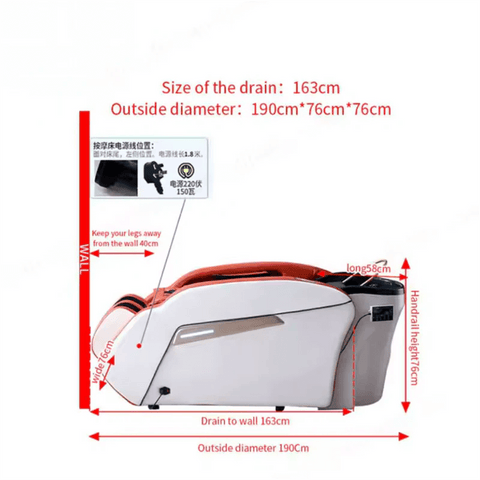Salon equipment hair washing thai shampoo chair electric Massage head spa bed A012