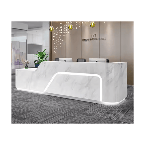 Modern Beauty Salon Furniture Reception Desk Storage commercial Checkout Counter QT11