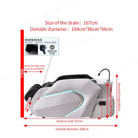 Salon head spa equipment Lay Down Hair Washing chair electric thai Massage Shampoo Bed A19