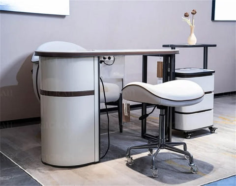 YOOCELL ® Glorall Manicure Table with Manicurist Chair and Guest Stools Chair Whole Set TR1802