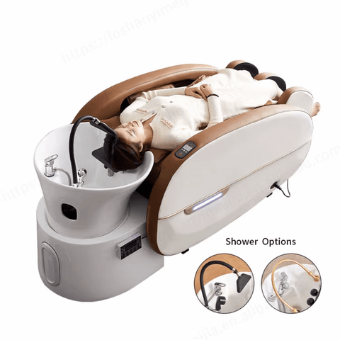 Salon head spa equipment Lay Down Hair Washing chair electric thai Massage Shampoo Bed A19