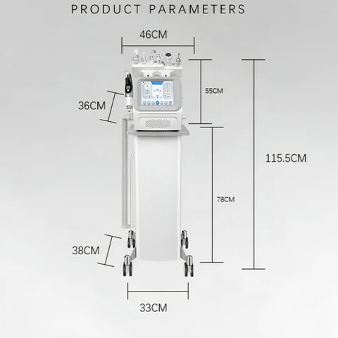 7-in-1 Professional RF Hydrogen Machine Ultra-Quiet No-needle Hydra Oxygen Facial System
