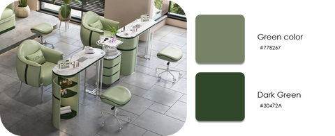 YOOCELL ® Glorall Manicure Table with Manicurist Chair and Guest Stools Chair Whole Set TR1802