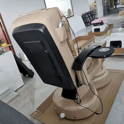 SalonLand Brown Leather Pedicure Chair With Water Faucet