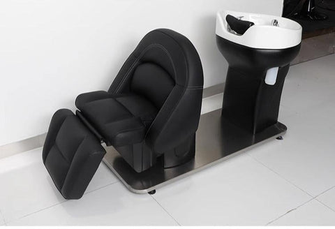 Hair salon dedicated electric lifting ceramic basin stainless steel flushing bed BJ43225413