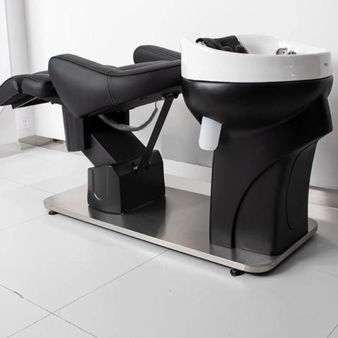 Hair salon dedicated electric lifting ceramic basin stainless steel flushing bed BJ43225413