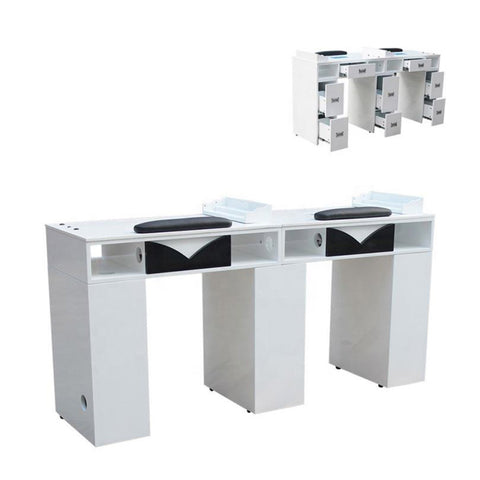 Queenail ® MDF Multi-Seats Nail Table N096 with Air Fan & UV Hole