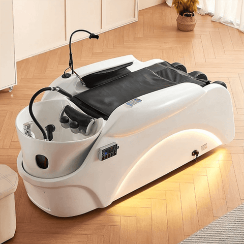 Beauty salon head spa hair washing chair electric Massage black Shampoo Bed A028