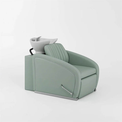 YOOCELL®  Backwash Shampoo Unit Chairs with Adjustable White Ceramic Basin AG8249 - Greenlife - Shampoo Unit