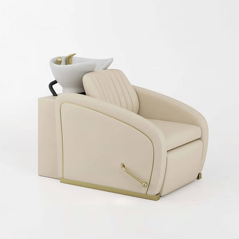 YOOCELL®  Backwash Shampoo Unit Chairs with Adjustable White Ceramic Basin AG8249 - Greenlife - Shampoo Unit