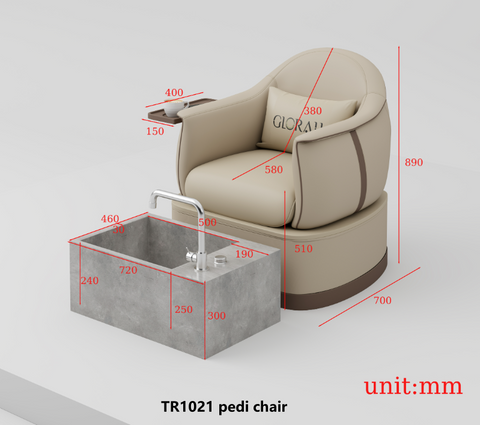 YOOCELL® Glorall Pedicure Chair with Sintered Stone Basin TR1021