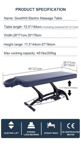 Goodwill Electric Treatment Massage Table - GreenLife - Electric Bed