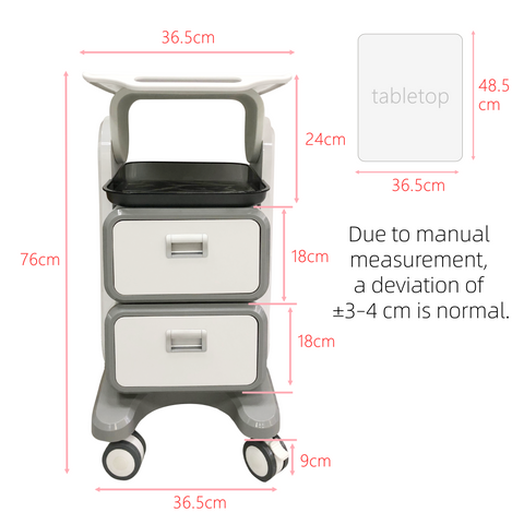 Double Drawer Salon Trolley Beauty Machine Trolley for Beauty SPA and Aesthetic Equipment