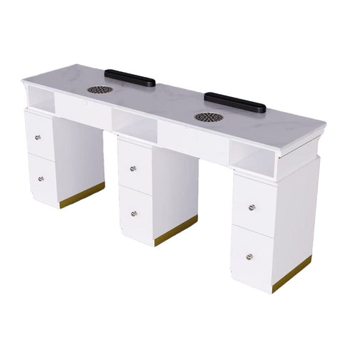 Greenlife® 2-Seat MDF Nail Table P-N202M-2 with XCQ-04 Fan & UV Hole