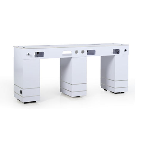 Greenlife® 2-Seat Nail Table N162-2 with Air Fan & UV Hole - Melamine & Sintered Stone