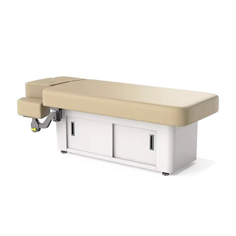 Greenlife® Electric Medical Spa Bed Martini White Cabinet Style Treatment Table with ElevaFlex™ Padding MMF / MMB