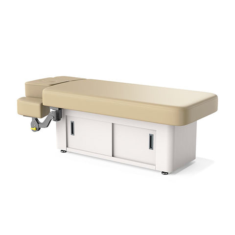 Greenlife® Electric Medical Spa Bed Martini White Cabinet Style Treatment Table with ElevaFlex™ Padding MMF / MMB