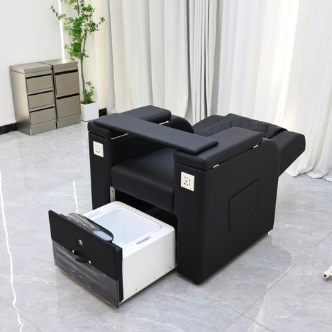 Electric Massage Reclining Foot Nail Pedicure Chair (No Pluming) With Large Armrest and Portable Basin PC-94 No plumbing
