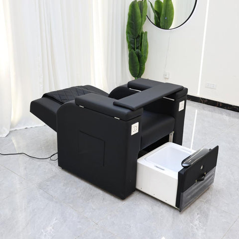 Electric Massage Reclining Foot Nail Pedicure Chair (No Pluming) With Large Armrest and Portable Basin PC-94 No plumbing
