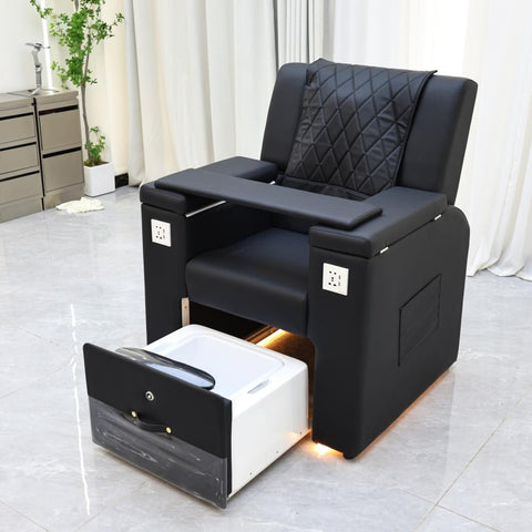 Electric Massage Reclining Foot Nail Pedicure Chair (No Pluming) With Large Armrest and Portable Basin PC-94 No plumbing