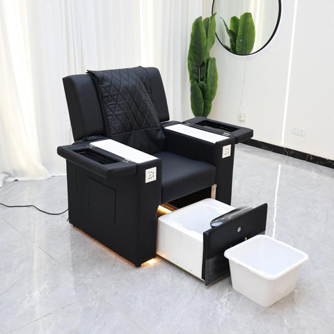 Electric Massage Reclining Foot Nail Pedicure Chair (No Pluming) With Large Armrest and Portable Basin PC-94 No plumbing