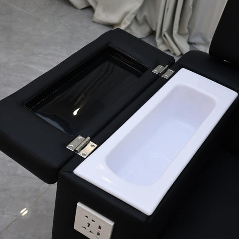 Electric Massage Reclining Foot Nail Pedicure Chair (No Pluming) With Large Armrest and Portable Basin PC-94 No plumbing