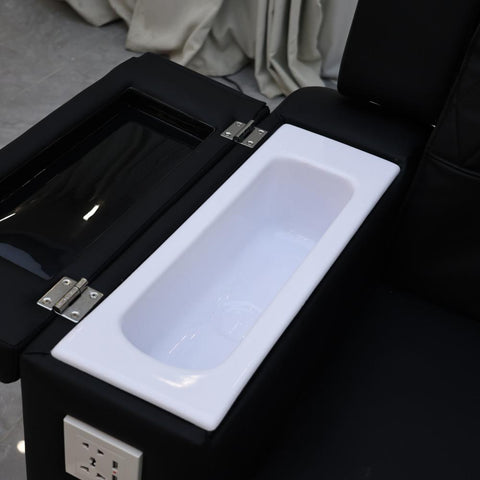Electric Massage Reclining Foot Nail Pedicure Chair (No Pluming) With Large Armrest and Portable Basin PC-94 No plumbing