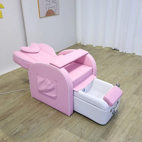 SalonLand Heart Pink Pipeless Pedicure Chair Electric Massage Manicure Chair