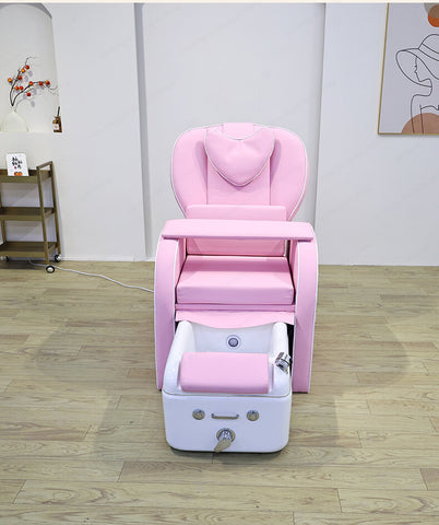 SalonLand Heart Pink Pipeless Pedicure Chair Electric Massage Manicure Chair