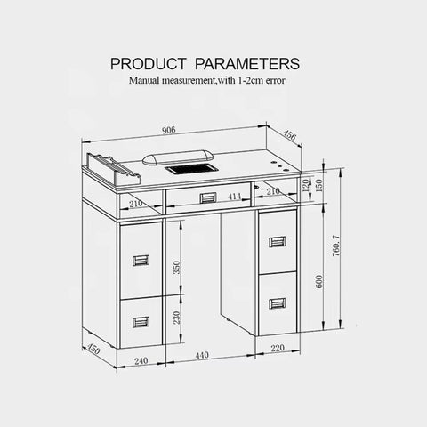 Greenlife® MDF Multi-Seats Nail Table N096 with Air Fan & UV Hole